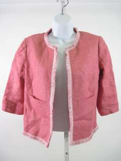 BERNARD ZINS PARIS Pink Fringe Blazer Jacket Sz 4  