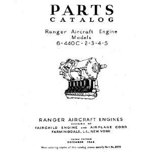   440 Aircraft Engine Parts Catalog Manual Ranger Engines Books