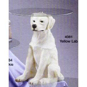  Yellow Lab Labrador Retriever Dogs End Table With Glass 