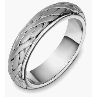  6mm Braided Platinum Wedding Band   10 