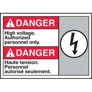 DANGER HIGH VOLTAGE AUTHORIZED PERSONNEL ONLY (W/GRAPHIC) Sign   10 x 