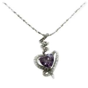  Heart drop Pendant & Purple Inlay: Jewelry