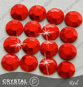 1440 red siam Iron on Faceted Hotfix Rhinestud 3mm 10ss  