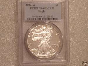 2002 LIBERTY EAGLE $1 ONE DOLLAR SILVER PROOF 1oz COIN PCGS PR69 DCAM 