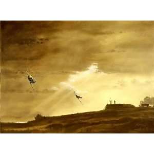   Northup   Raf Spitfire Me109 Dog Fight Giclee Canvas: Home & Kitchen