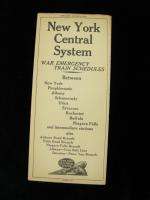 New York Central NYC Railroad System RR Timetable 1945 War Emergency 