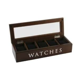  Ukm Gifts 5 Watch Wooden Glass Top Display Box Case: Home 