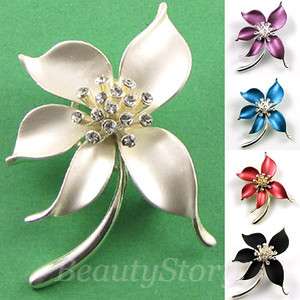 ADDL Item FREE SHIPPING Austrian rhinestone crystal flower brooch pin 