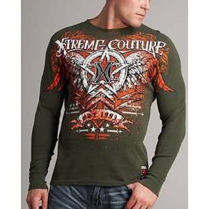  Xtreme Couture Green Chevron Long Sleeve T Shirt Sports 