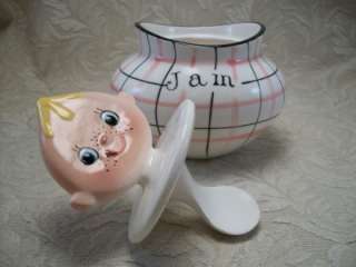 VTG NAPCO GIRL BABY PIXIE JAM JAR PIXIEWARE CONDIMENT  