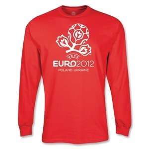  hidden Euro 2012 LS Official Logo T Shirt (Red): Sports 