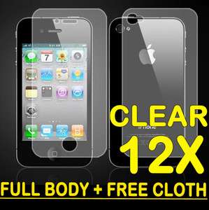 12X CLEAR FRONT + BACK (FULL BODY) Screen Cover Shield Protector 