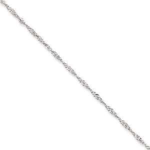  14k White Gold 30 inch 1.65 mm Singapore Chain Necklace in 