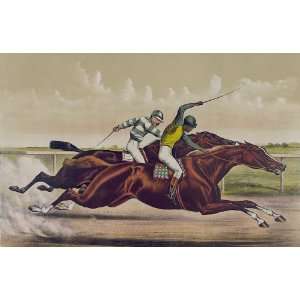 Greetings Card Horse Racing and Trotting Great Horses In A Great Race 