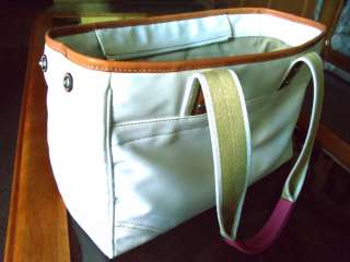 Coach Hand Hobo Big Large Pink White Tote Carryall Diaper Laptop Bag 