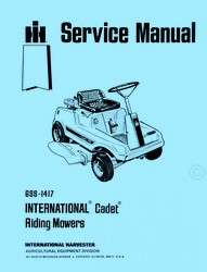 CUB CADET 55 75 85 Special & 95 Service Shop Manual IH  