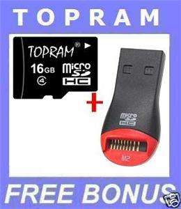 T6tz TOPRAM 16GB MICRO SD HC MEMORY CARD CLASS 4 TF 16G  
