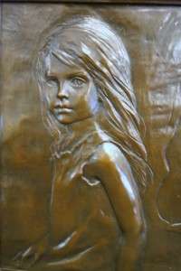 BRONZE PLAQUE OF A YOUNG GIRL BY GLENNA GOODACRE NoRes  