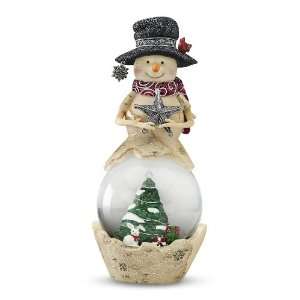  BirchHeart 7.5 Inch Tall, 80mm Waterglobe Snowman Holding 