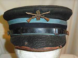 Visor US Military Hat, Model 1902 9th Infantry, Co B, M C Lilley, Co 