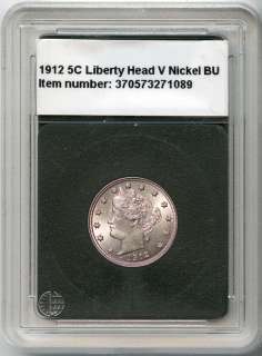 1912 5C Liberty Head V Nickel BU Nice Example Submission Ready  