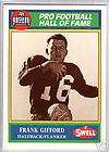 Frank Gifford 1990 Swell Football Hall of Fame Card  