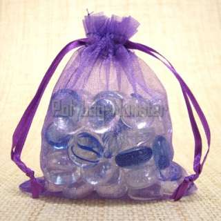 50 Deep Purple Organza Jewelry Pouches Bags 3.75X4.75  