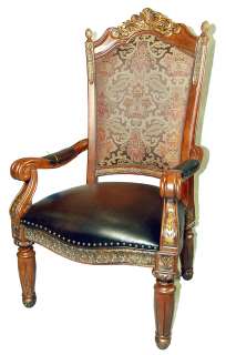 Upholstered Ornate Dining Arm Chairs  