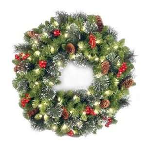  Pre Lit Clear Spruce Wreath: Home & Kitchen