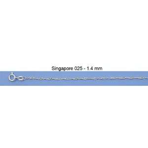  925 Sterling Silver 16 Singapore Chain   Twisted Silver 