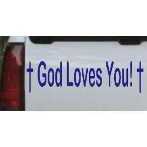 Blue 38in X 10.9in    God Loves You Christian Car Window Wall Laptop 