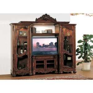 Wildon Home 9619/SET Excalibur Home Entertainment Center in Distressed 