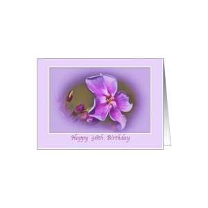  96th Birthday Card with Pink and Lilac Flowers Card Toys 