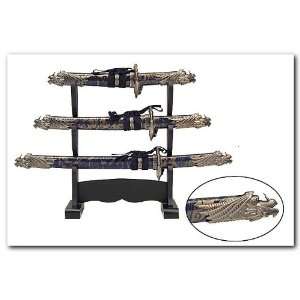 SALE 3pc Set MINI Samurai Swords set KHK237083BL:  Sports 