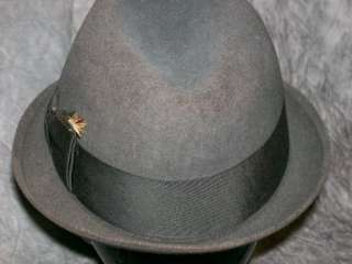 vtg 60s RESISTOL WOOL FELT TRILBY FEDORA, 6 5/8  