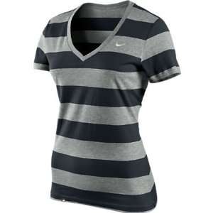  NIKE SS STRIPED V NECK TEE (WOMENS)