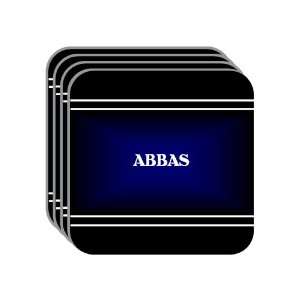 Personal Name Gift   ABBAS Set of 4 Mini Mousepad Coasters (black 