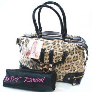  Betsey Johnson Gold Lady Jungle Satchel Handbag Bag