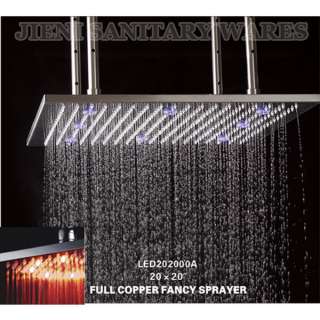 20 Stainless Steel square LED rain shower head JN999k  