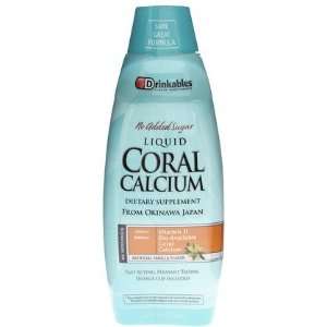 Drinkables Coral Calcium w/ Vitamin D Liquid, Vanilla,33 oz (Pack of 3 