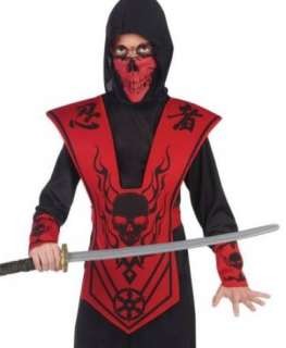 Boys Black Skull Ninja Warrior Kids Halloween Costume M 071765016377 