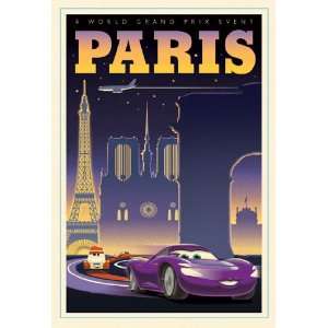  Pixar s Cars 2 Paris Giclee Print on Canvas