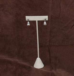 Beige Suede T Bar Earring Jewelry Display Stand 6 3/4  
