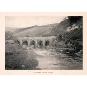 1906 Halftone Print Ward Landacre Bridge River Barle Withypool Exmoor 