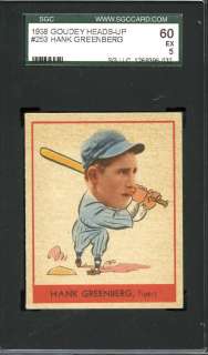 1938 Goudey Heads Up #253 Hank Greenberg SGC 60 5  