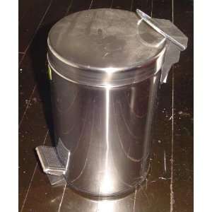   Steel Mini 9.5 Garbage Trash Wastebasket Can: Kitchen & Dining