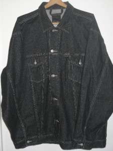 Sean John Mens Black Denim Button Jacket XXL 2XL  