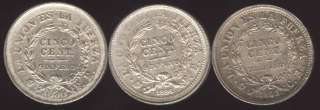 BOLIVIA SET 3COINS5 CENTS 1886/8/93 HIGH GRADE COIN ★★  