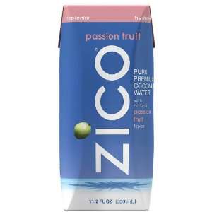 ZICO Pure Premium Coconut Water, PASSION FRUIT, 12 11oz containers per 