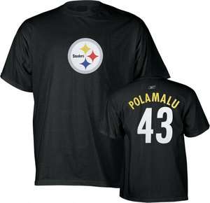 Pittsburgh Steelers Black Troy Polamalu Players Jersey Shirt   sz mens 